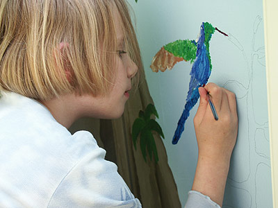 Roos schildert kolibri