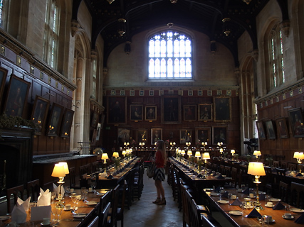 Eva in de eetzaal van Christ Church (en Harry Potter), Oxford eetzaal, Christ Church, Oxford