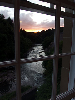 uitzicht uit onze kamer, New Lanark Mill hotel uitzicht uit onze kamer, New Lanark Mill hotel