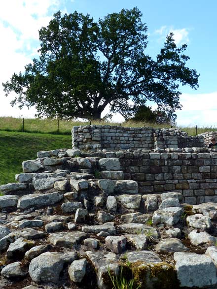 muur van Hadrianus bij Chesters Fort muur van Hadrianus bij Chesters Fort