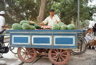 meloenenverkoper Kashgar